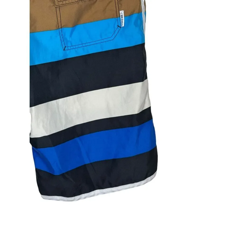 American Eagle Outfitters Men's Board Shorts Swim Trunks Drawstring Stripe Sz.30